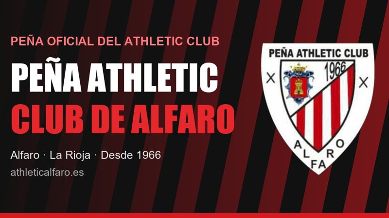 Portada de la web de la Peña Athletic Club de Alfaro